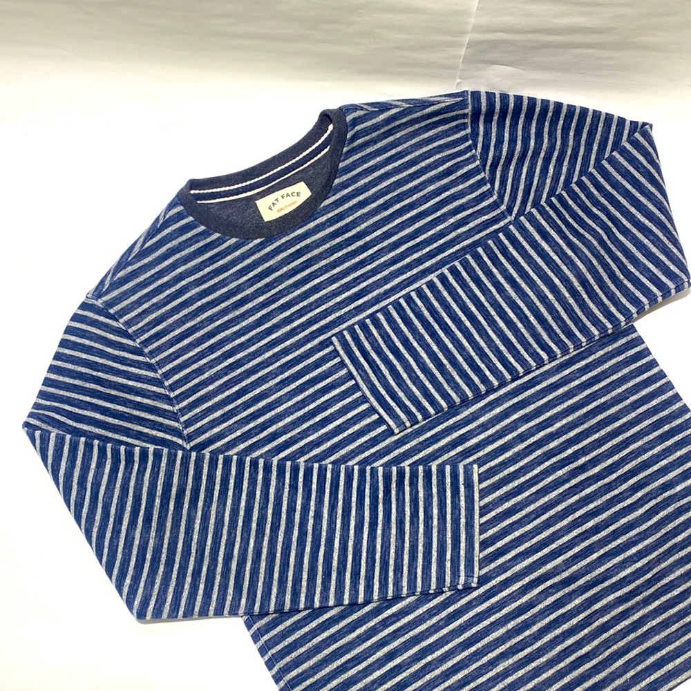 Fat Face Crewneck Sweater Mens’ Size S Blue Gray Stripe